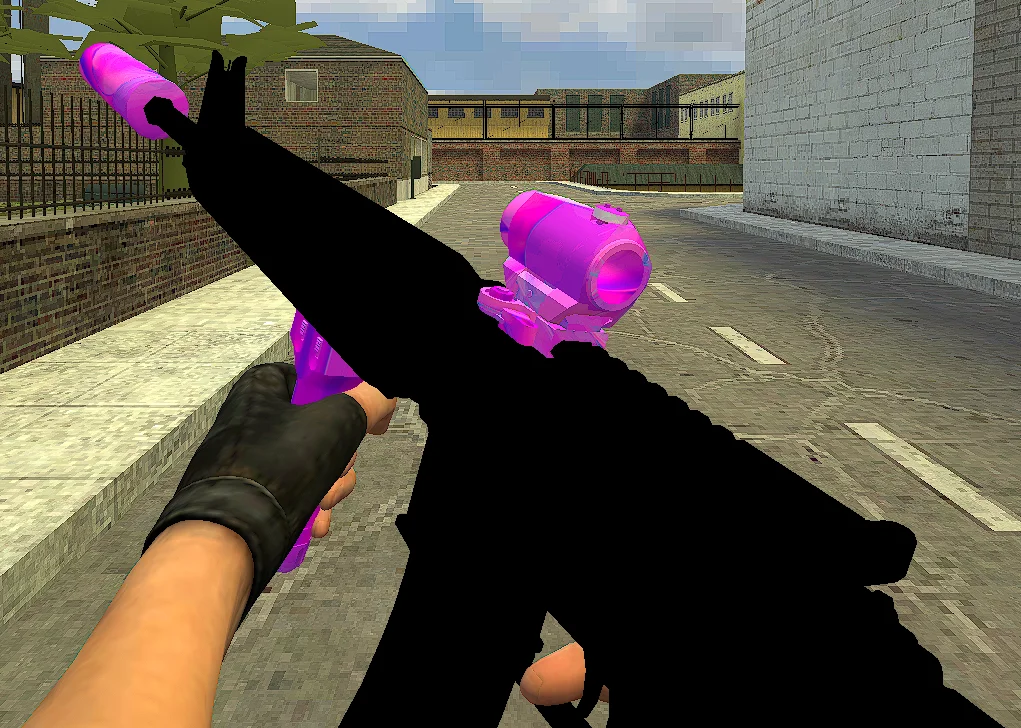 Noir + equipement rose