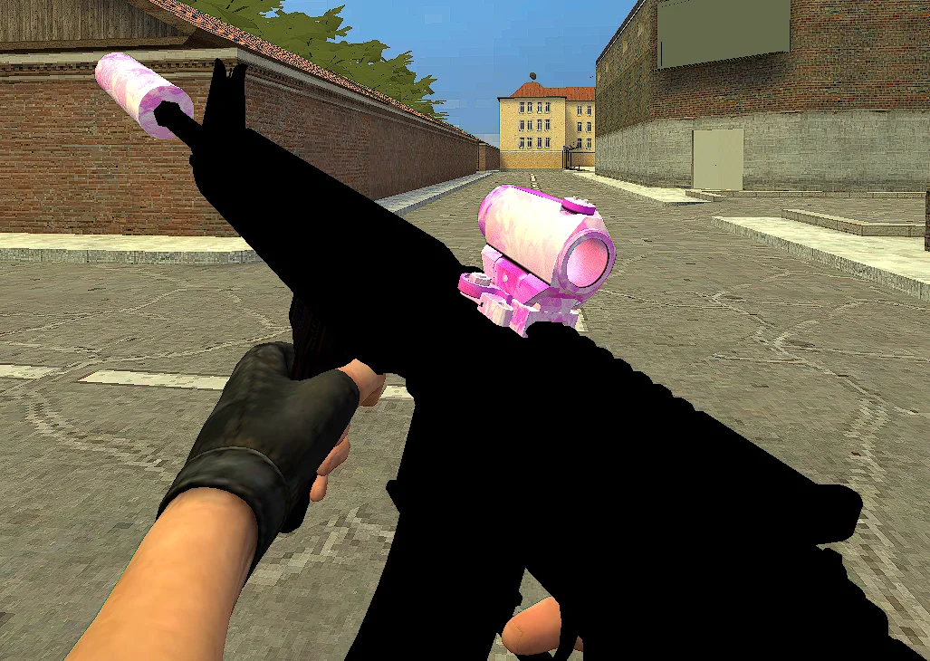 Noir + equipement blanc/rose