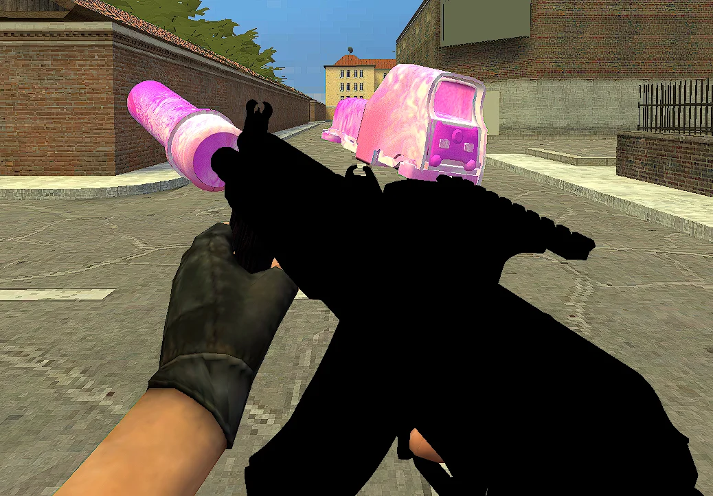 Noir + equipement blanc/rose